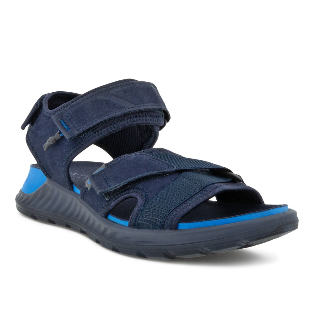 ECCO Mens Sandals Navy - Exowrap 3S Velcro - WRF-241857